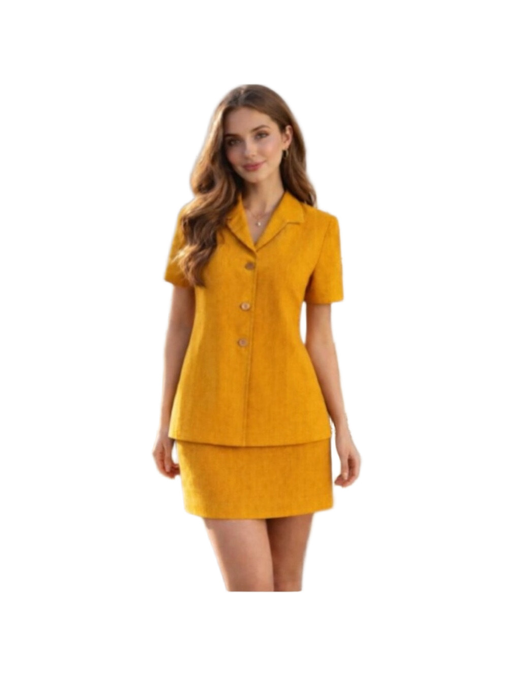 Petite Sophisticate Women's Yellow Vintage Suit Size 10